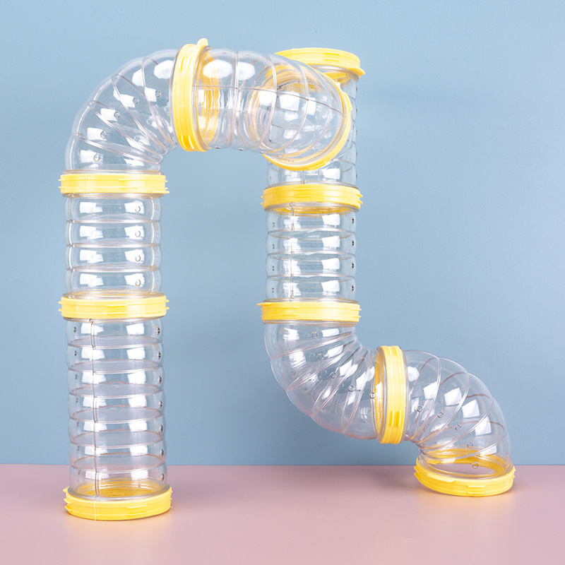 Boer hamster tubo conjunto de oso de alambre de oro DIY baño exterior túnel laberinto juguetes de mascotas