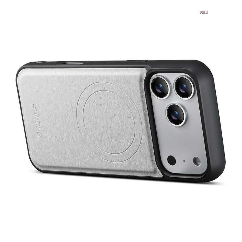 Ốp lưng iPhone da PU cao cấp có khe thẻ từ tính chống sốc — 【Bìa đen kèm đế từ】, 【Bìa xám kèm đế từ】, 【Bìa trắng kèm xanh】, 【Bìa trắng kèm tím】 chi tiết 9