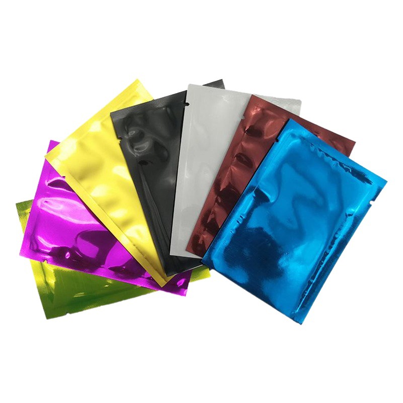 Bolsa de máscara de bolsillo plana aluminizada de color bolsa cosmética en polvo a prueba de humedad bolsa de vacío de envasado de alimentos bolsa de papel de aluminio