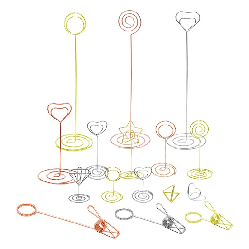 Titular de nota redonda tridimensional titular de la tarjeta de visita creativa titular de la tarjeta de mensaje titular de la tarjeta de metal en forma de corazón titular de asiento decoración al por mayor