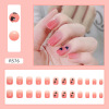 Translucent nail stickers, fake nails for manicure, 24 pieces, ready-made product, wholesale, Chanel style