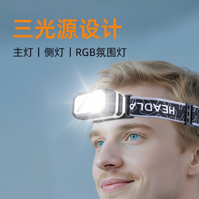 Nuevo faro de inducción de luz brillante LED de color brillante multifuente de luz de larga duración multifunción lámpara portátil de carrera fuerte lámpara de clip magnético