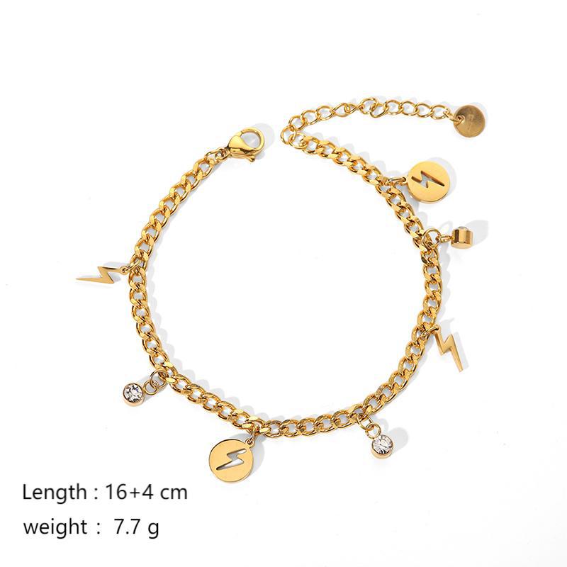 Holiday, Daily Occasion Simple Style Classic Style Geometric 304 Stainless Steel Cuban Link Chain Curb Chain Cable Chain Bracelets In Bulk