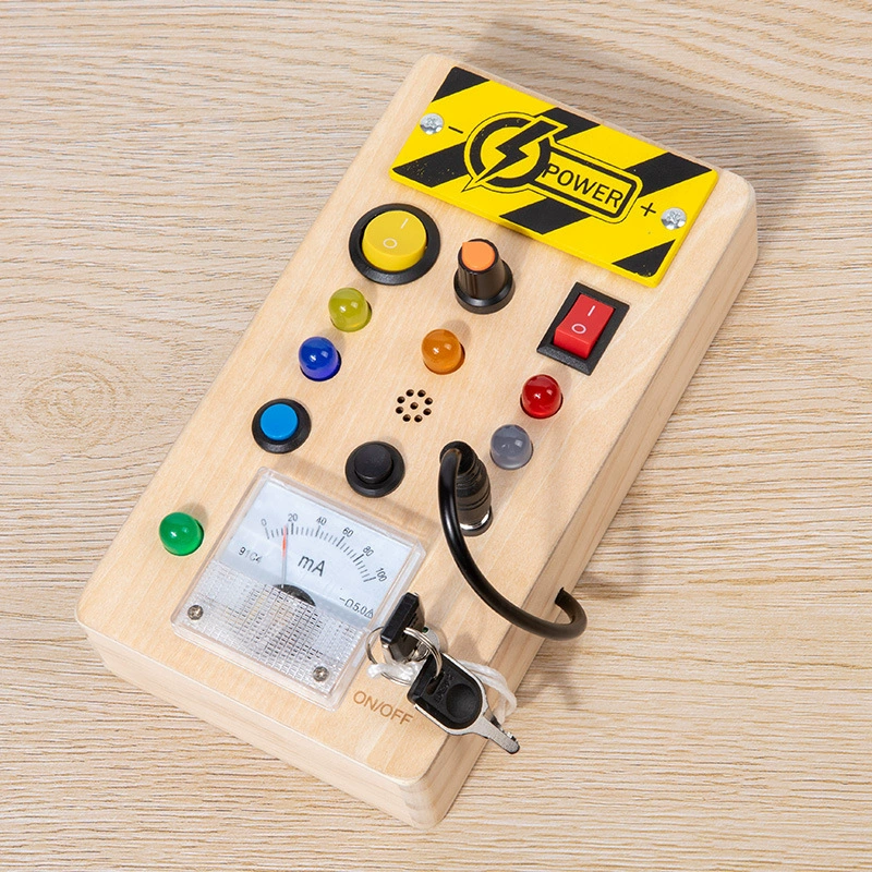 Wooden electronic switch key, cognitive toy, early education