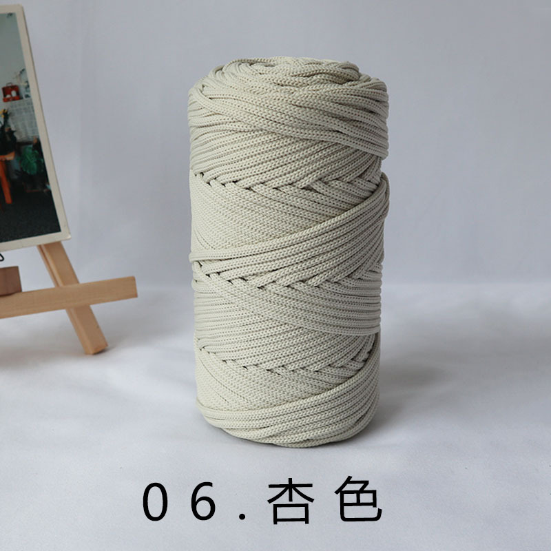 Antraceno Mengyuan 300g 4mm gran rollo redondo hilo gancho bolsa Alfombra tejida cuerda redonda ins viento gradiente Mat línea