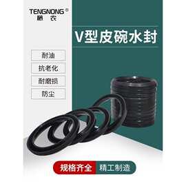 V型水封皮碗胶圈高压打药机修理包农用三缸柱塞泵喷雾机易损件