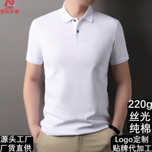 100%纯棉夏季男士品质短袖polo商务内搭时尚外贸衬衫领半袖t恤男