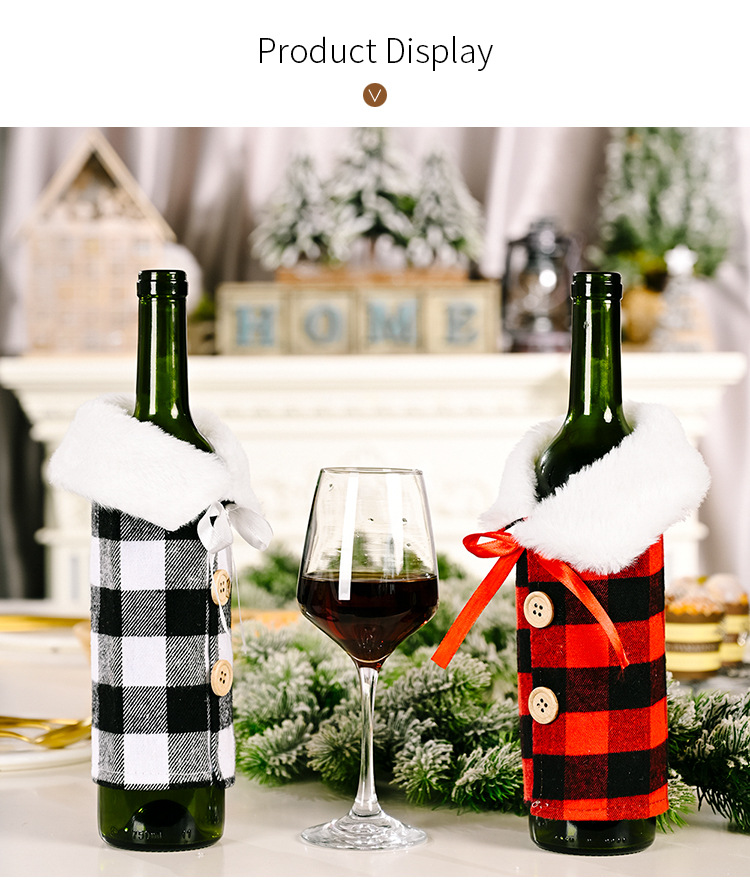 Wholesale Lapel Lattice Wine Bottle Cover Christmas Decoration Nihaojewelry display picture 9