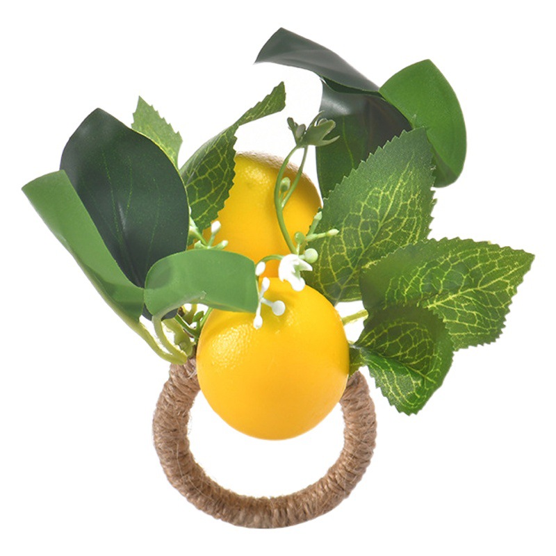 Cross-border creative fresh hand-woven simulation lemon napkin ring wedding hotel table Western food napkin decoration