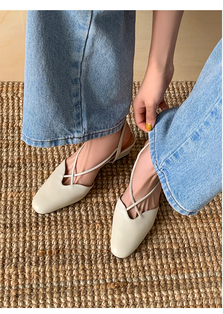 Sandal nữ quai ngang mũi trùm gót vuông 5 cm phong cách Hàn Quốc — đen chi tiết 31