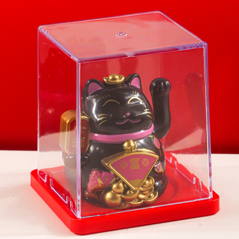 国境を越えた全国トレンドソーラー 2inch ミニ招き猫自動手振り縁起の良い家庭用車の中央制御装飾品ギフト|undefined