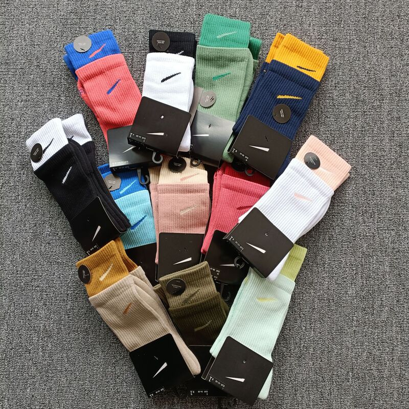 Suwan niester socks color stitching men's and women's socks high tube couple sports double towel bottom wholesale