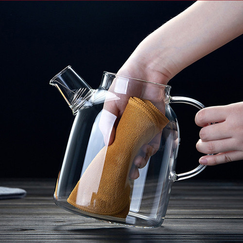 Large-capacity high borosilicate glass teapot, Japanese-style explosion-proof bamboo lid teapot, floral tea pot, electric ceramic stove compatible tea kettle