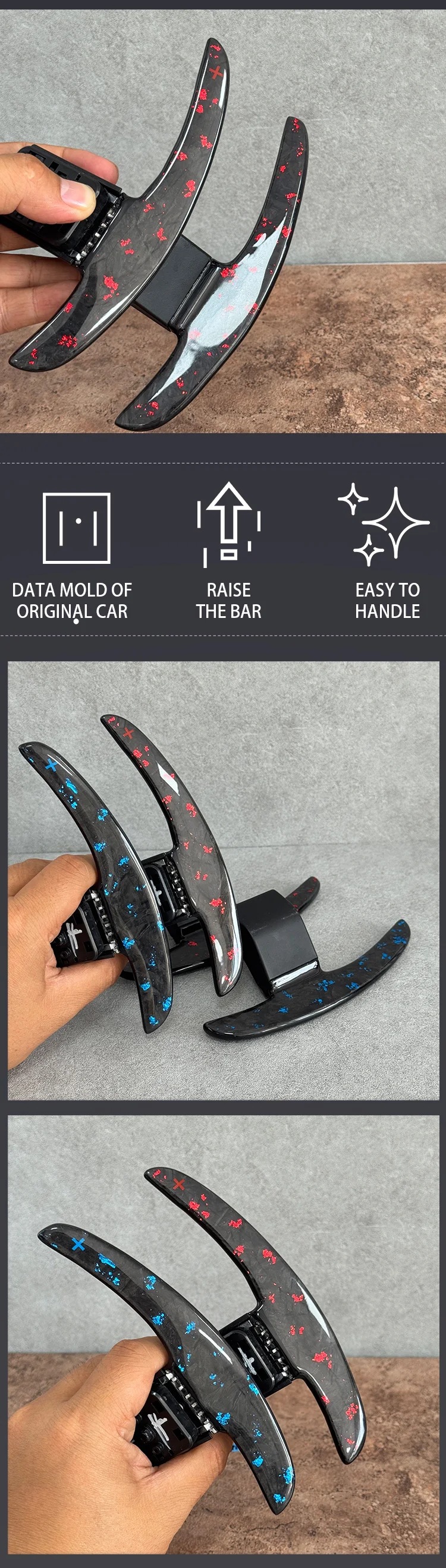 Used for BMW carbon fiber steering wheel shift lever M3 M4 M5 G28 G38 3 Series 5 Series modification