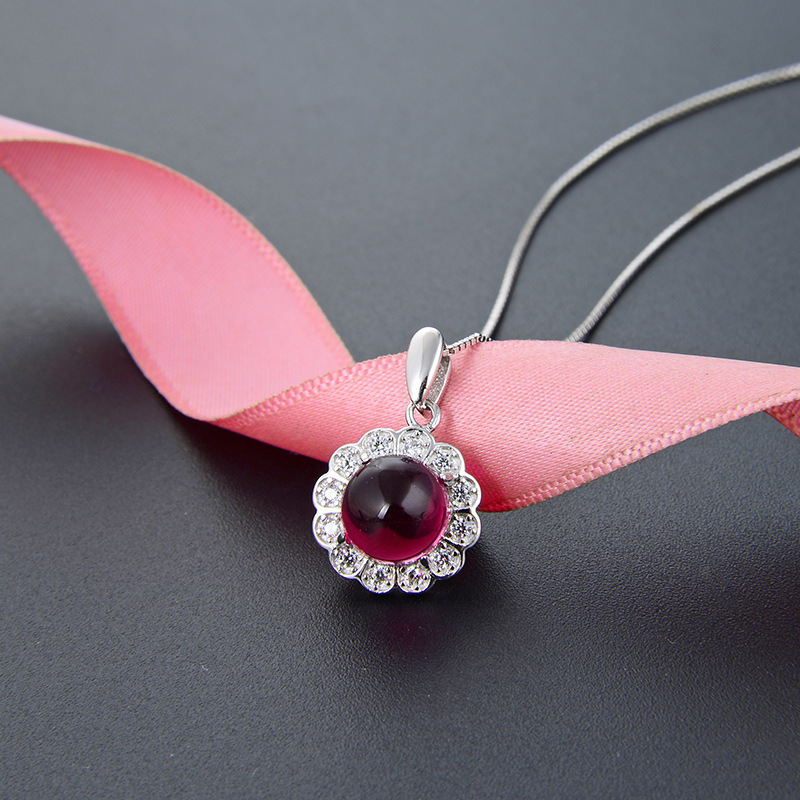 S925 flores de plata esterlina ligera colgante de lujo feminino maduro diamante personalidad colgante de plata joyería fuente al por mayor