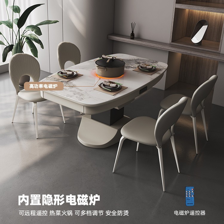 Mesa de centro elevadora automática de madera maciza, mesa de comedor, sala de estar de doble uso, apartamento pequeño multifuncional para el hogar, mesa de centro inteligente de lujo ligero, una pieza