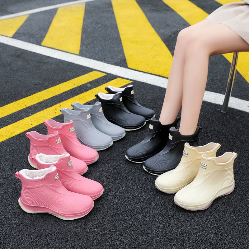 Внешняя торговля Японские модные резиновые сапоги, женские зимние Нескользящие ботинки для воды до середины икры, водные сапоги, короткие резиновые сапоги, кухонная обувь, резиновая обувь, модная оптовая продажа