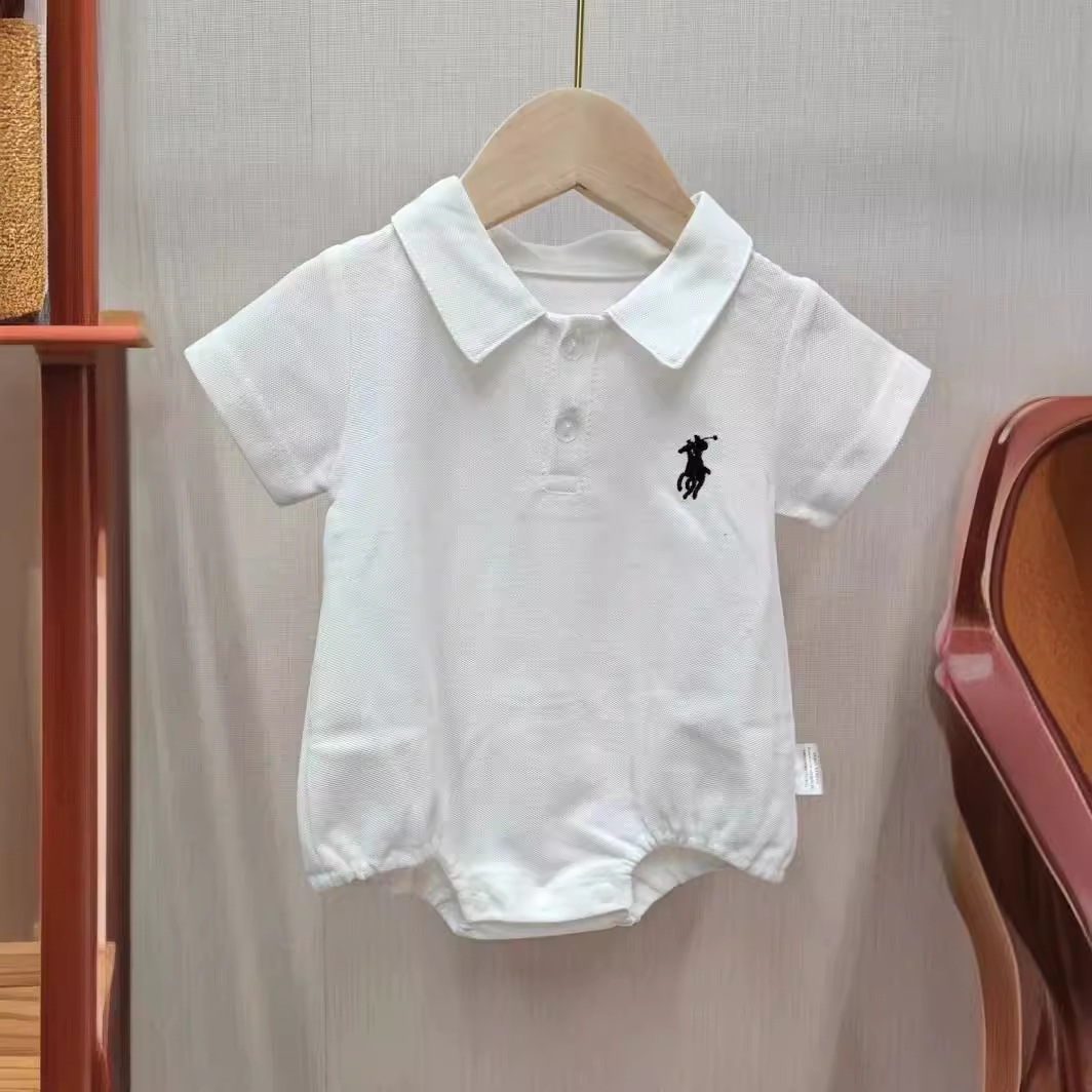 Mono de verano de ropa de luna llena para bebé de un año de edad estilo coreano estilo occidental manga corta Polo verano mameluco