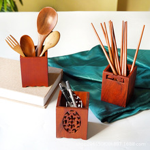 越南红木笔筒复古家居办公室桌面笔筒实木筷子刀叉筒茶道六君子筒