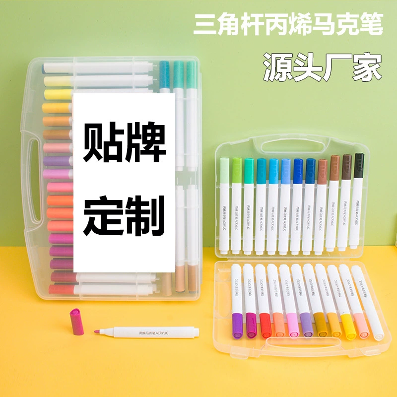 Треугольный стержень акриловая маркерная ручка водостойкая непрозрачная цветная Студенческая художественная аниме 24/36/48 цвет граффити костюм для рисования
