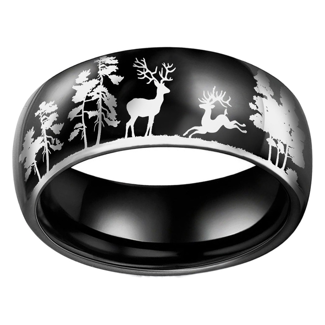 Suministro transfronterizo bosque ciervos hombres al aire libre paisaje natural anillo de caza Amazon eBay deseo Venta caliente