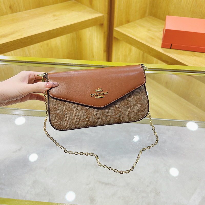 Fashion High-end Sense Chain Mobile Phone Bag Women's 2024 New Style Elegant Envelope Bag Underarm Bag Crossbody Coin Purse Small Bag