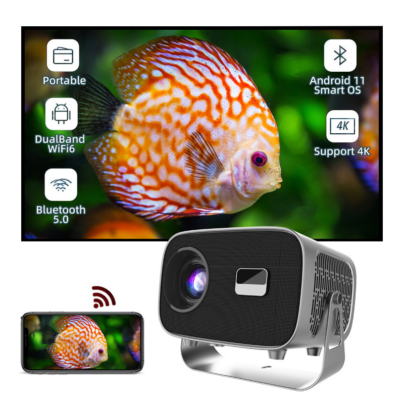 Overseas New 2025 Cross-Border Intelligent Ultra-High Definition Autofocus 1080P Projector Home Ptz Projector