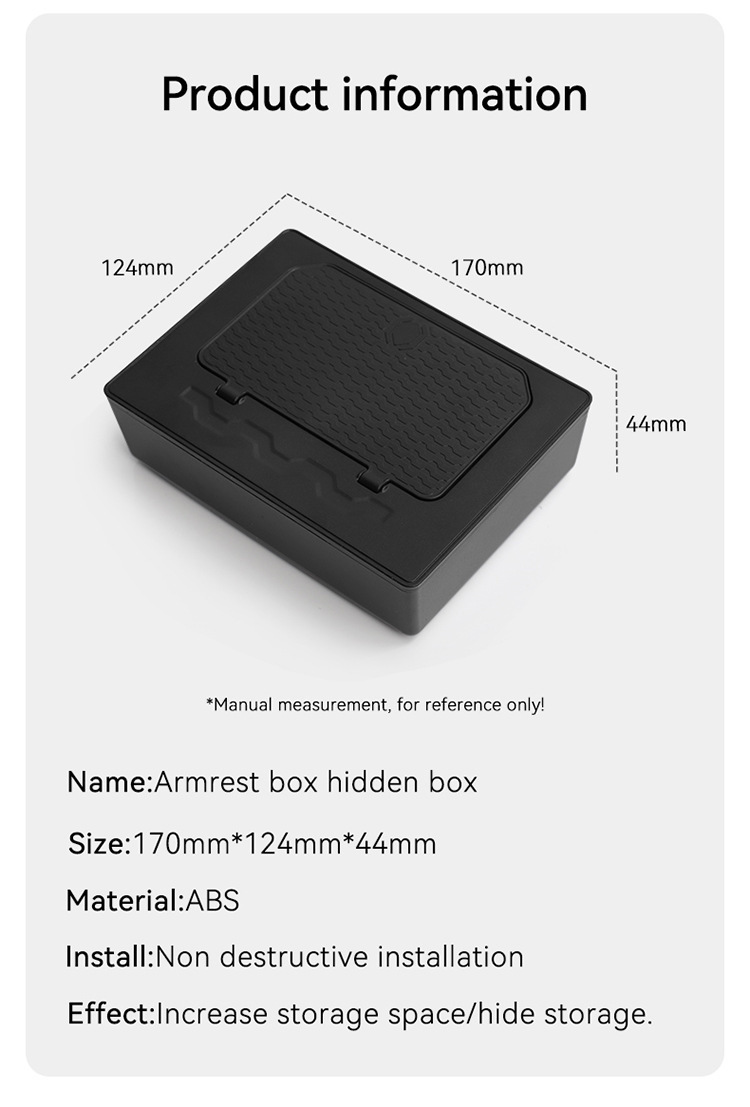 Suitable for 24-25 Mitsubishi Triton Armrest Box Hidden Storage Box L200 Car Storage Car Supplies