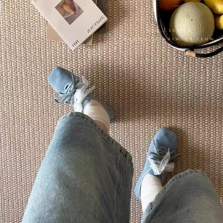 Designed Retro Square-Toe Brown Loafers for Women, Autumn and Winter Ballet Style Niche Inner Heightening Thick-Soled Shoes