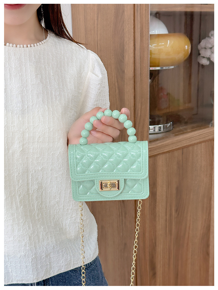 157g Weight Polyester Lining Material Flip Cover Closure Type Single Shoulder Strap Strap Type Jelly Bag Bags Type Casual, Holiday Occasion PVC Material Solid Color Pattern All Seasons Season Women's Gender Basic, Classic Style Style Square Shape Small Size Women's Small PVC Solid Color Basic Classic Style Square Flip Cover Jelly Bag 22