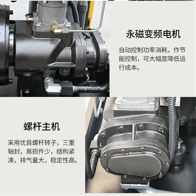 Permanent magnet variable frequency screw air compressor, energy-saving air compressor, industrial-grade air pump, complete set price, from Demin