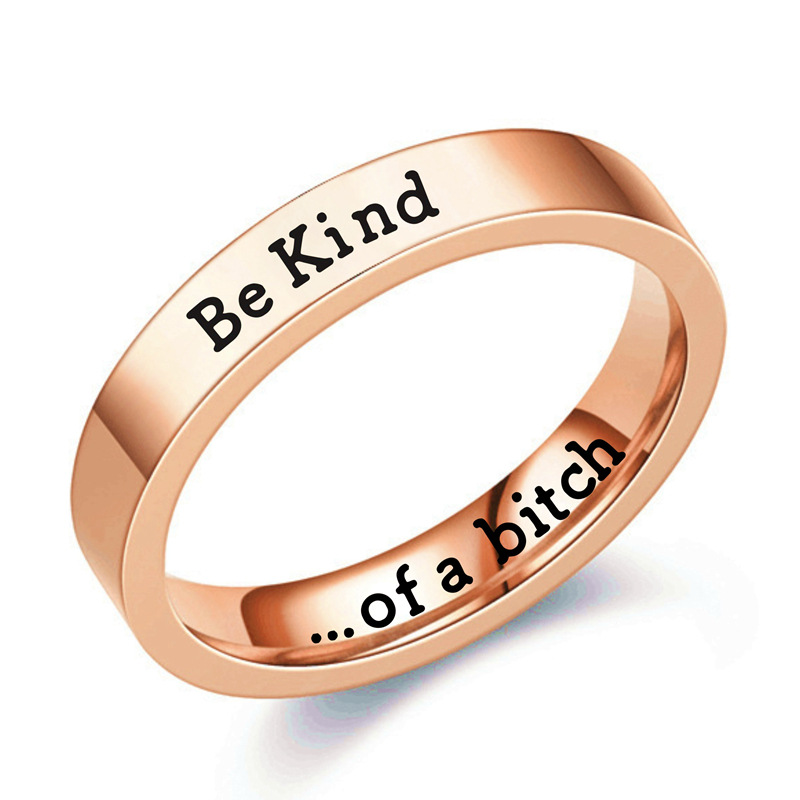 BeKind anillo de titanio acero par joyería de los hombres nicho de Navidad al por mayor Joyería caliente transfronteriza europea y americana de las mujeres de alto grado