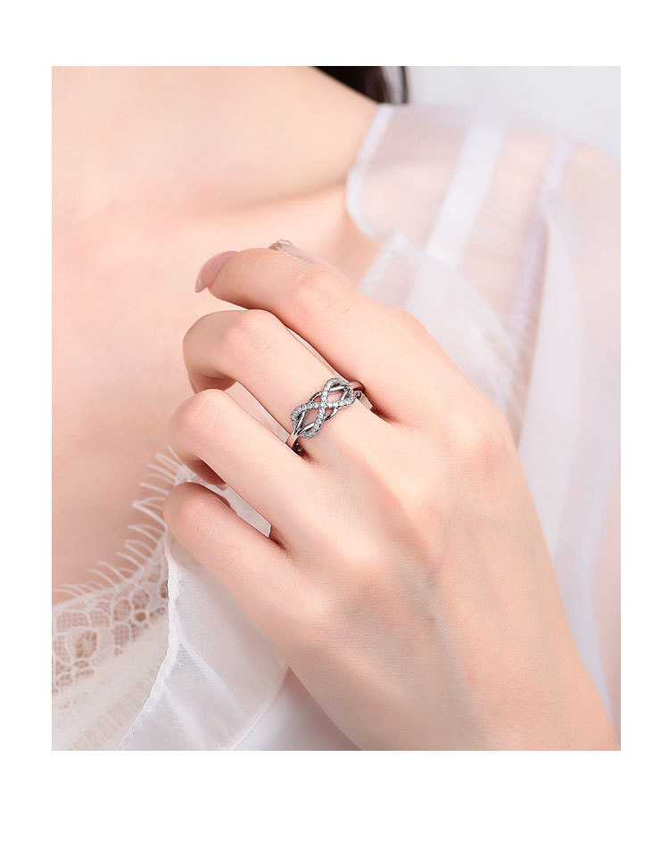 Elegant Lady Infinity Copper Plating Inlay Zircon Open Rings display picture 5