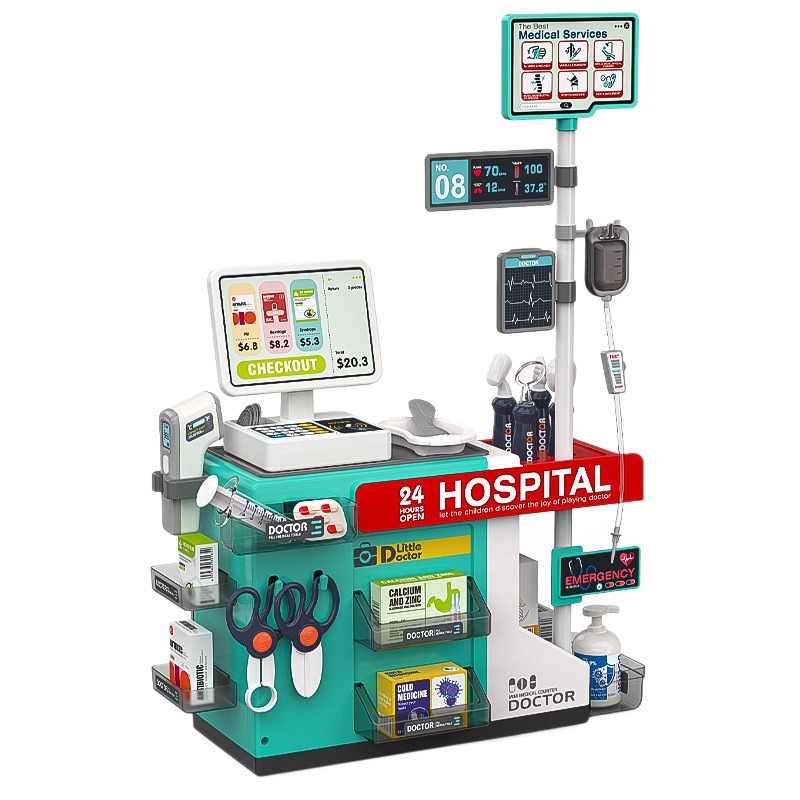 Simulación de inyección infantil transfronteriza estetoscopio termómetro conjunto médico médico mesa médica juguetes médicos caseros