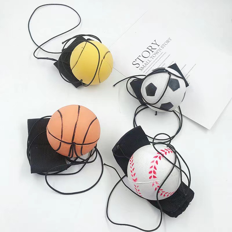 Muñeca elástica correa de lanzamiento de cuerda mano de lanzamiento de ejercicios al aire libre reducción de presión juguetes balón de rebote balón niños 2 yuanes 100