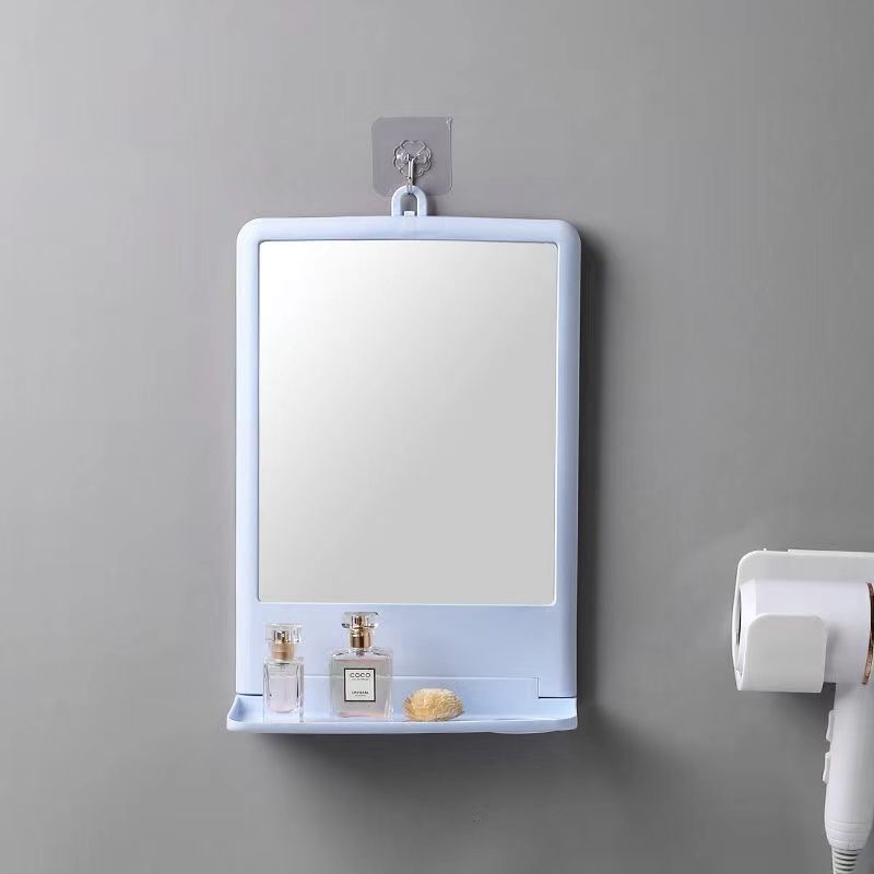Hole-Free Hanging Makeup Mirror Student Mirror Wall-Mounted Bathroom Bedroom Makeup Wash Wall-Mounted Bathroom