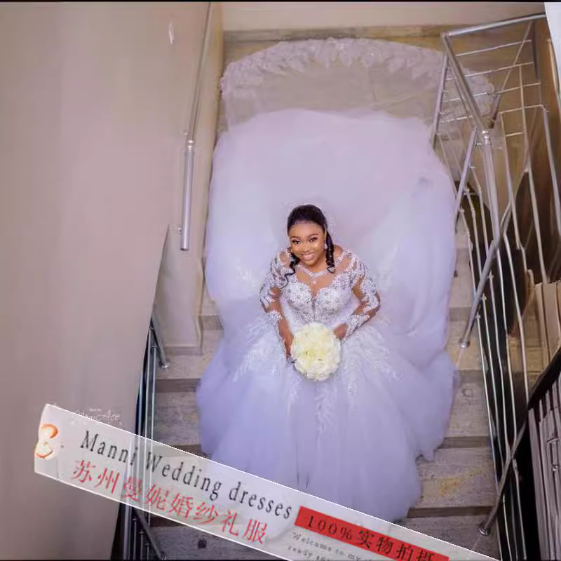2023 new Amazon foreign trade wedding dress African cross-border Bride wedding lace long sleeve wedding dress wholesale 2023 new Amazon foreign trade wedding dress African cross-border Bride wedding lace long sleeve wedding dress wholesale