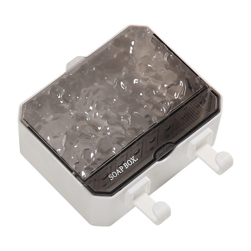 Light luxury water corrugated drain soap box bathroom storage rack bathroom household soap box with lid without punching wall hanging