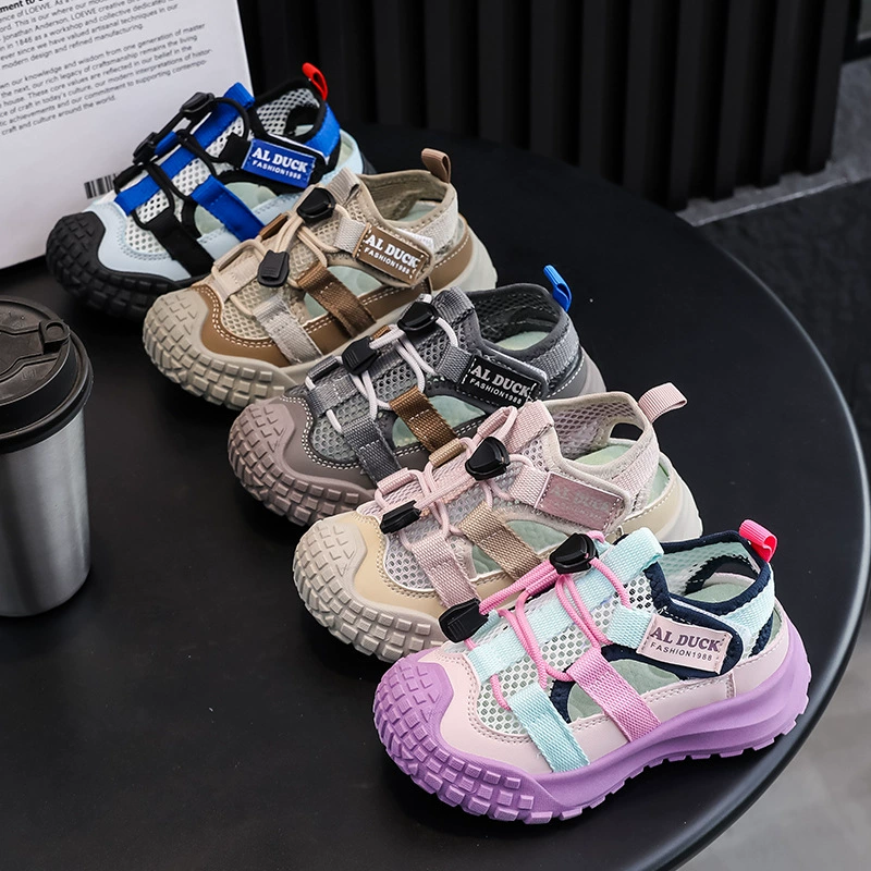 Летние новые дышащие сетчатые сандалии для девочек 2025 года, легкие повседневные туфли