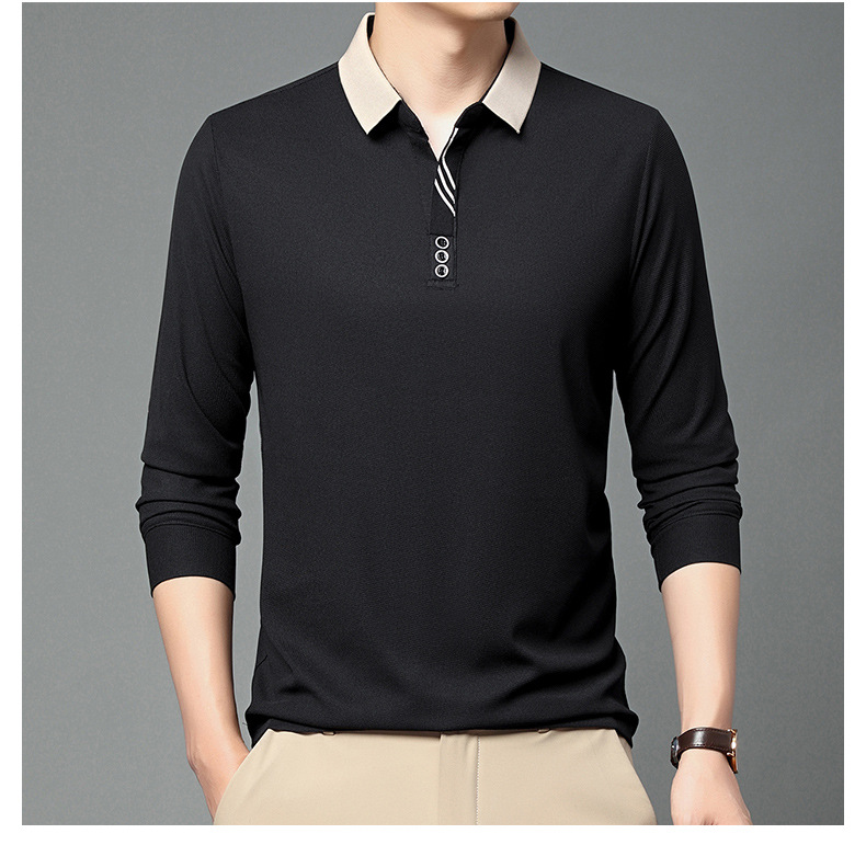 Herren Poloshirt Langarm Mit Plüschfutter Für Den Winter_voghion.com