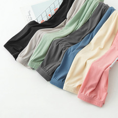 夏季兒童冰絲寬鬆休閒運動褲中大男女童糖果色束腳防蚊褲家居睡褲