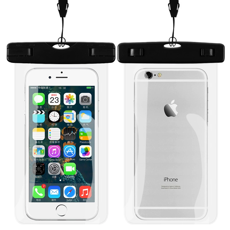 Travel transparent mobile phone protection for swimming, universal waterproof bag, strap, touch screen