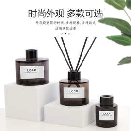 厂家定制紫灰色圆柱香薰瓶车载挥发分装瓶彩色空瓶透明玻璃香氛瓶