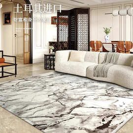 土耳其原装地毯新中式现代法式轻奢高级感意式极简客厅卧室茶几毯