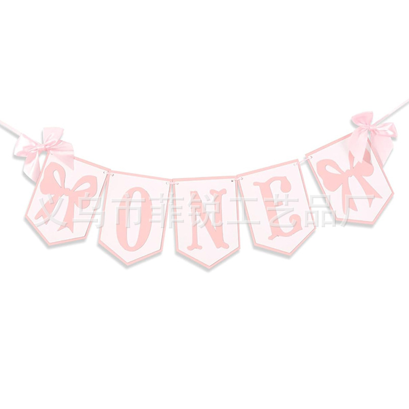 Guirnalda de Feliz Cumpleaños, Lazo Decorativo, Adorno para Pastel de Primer Cumpleaños, Bandera para Silla de Comedor, Corona, Gorro de Cumpleaños