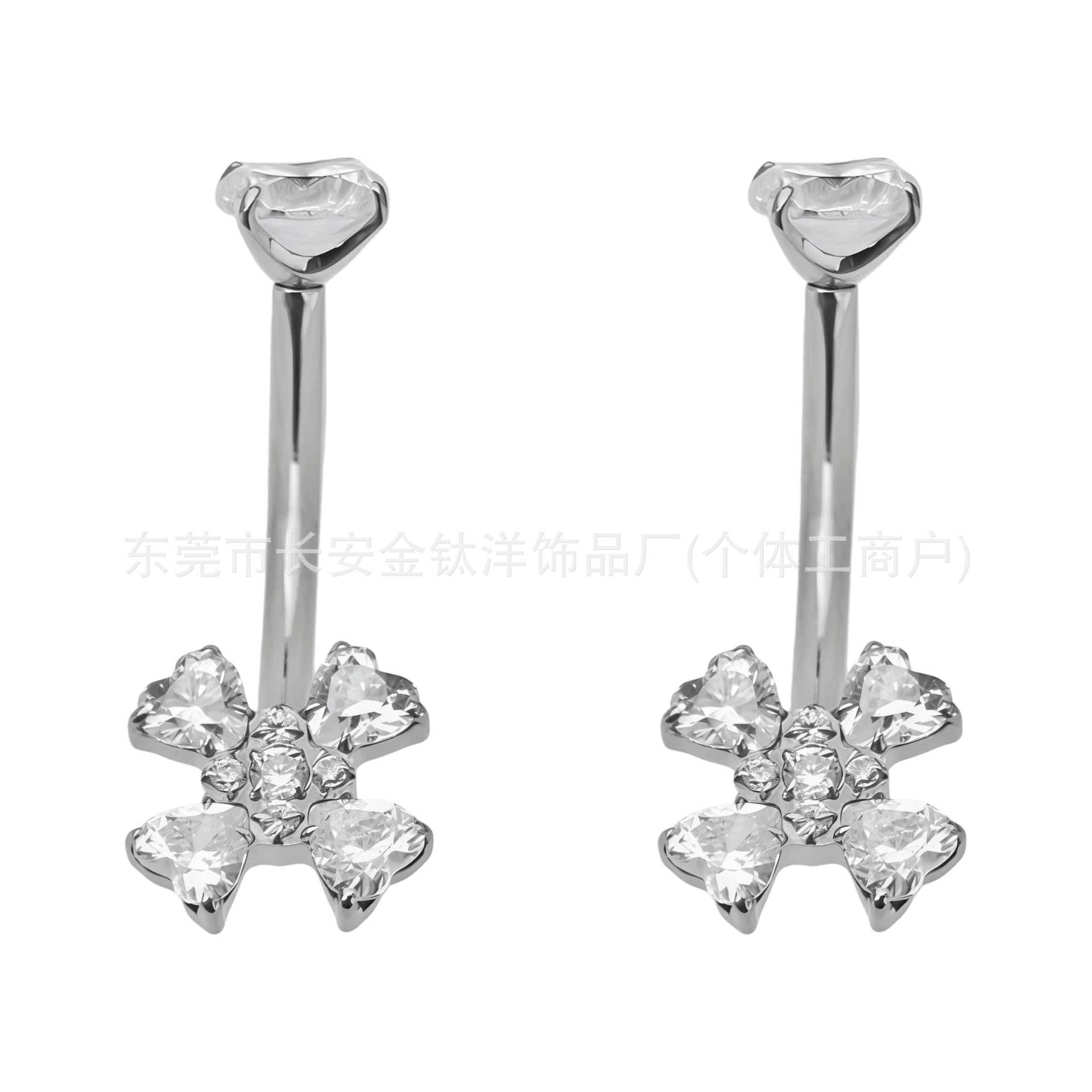 Pointed titanium steel lip stud product view