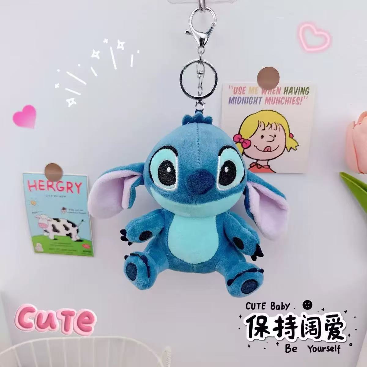 Amantes de la cámara adorables de alto valor de cara muñeca Stitch colgante en el viento Stitch mochila colgante llavero