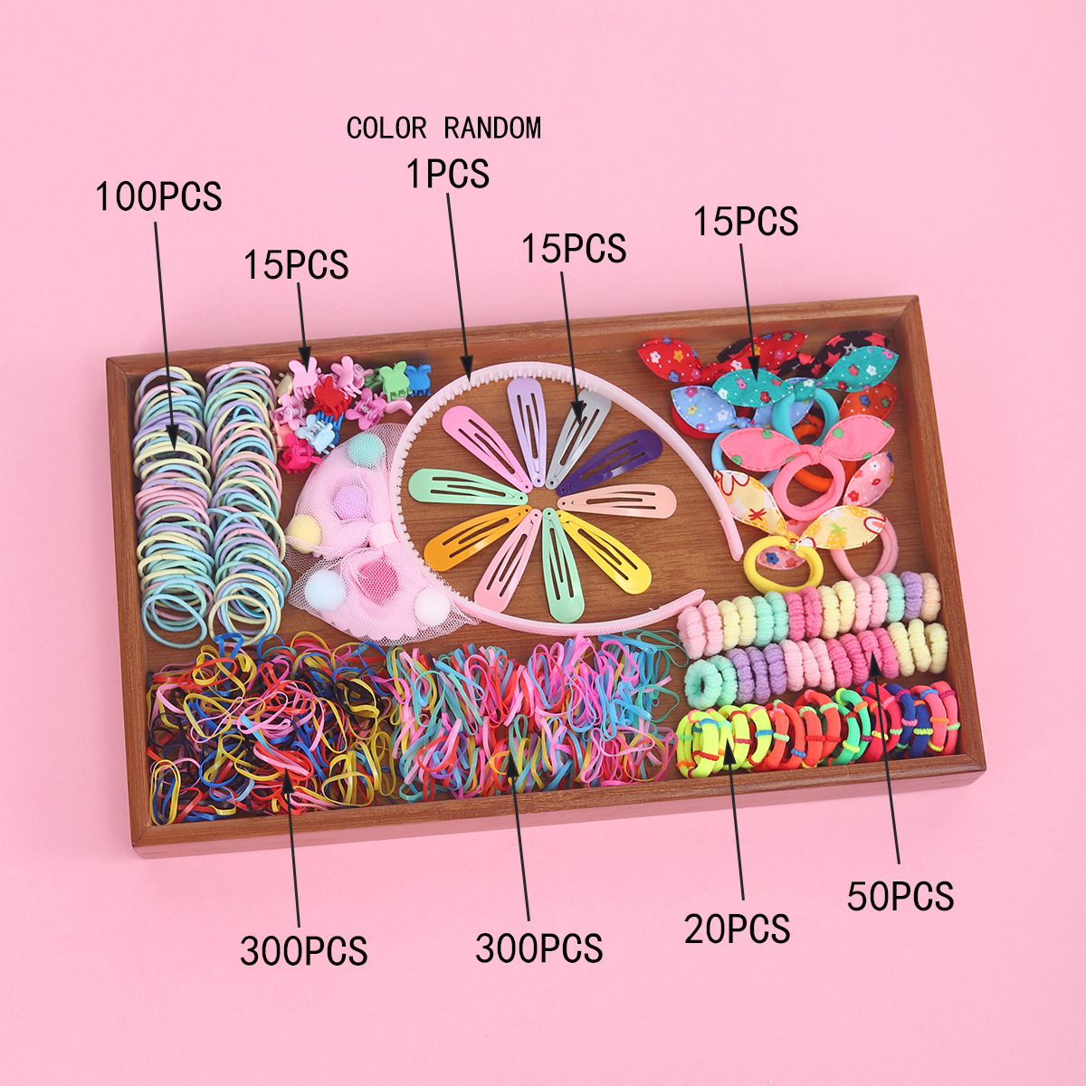 Joyas infantiles nuevas tarjetas de cabello princesa cabello cuerda de cabello bebé caja de regalo para niñas clip de borde coreano conjunto de joyería para el cabello