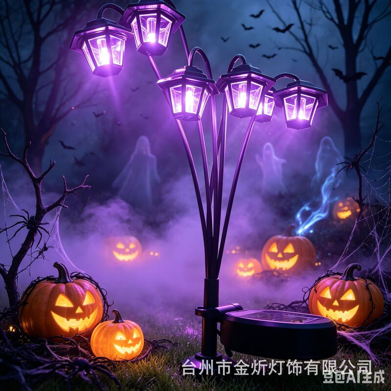 Cross-Border Halloween Hot-Selling Led Ground-Plug Pumpkin Lights, Purple Hexagonal Palace Lanterns, Solar-Powered Garden Decorative Lights Cross-Border Halloween Hot-Selling Led Ground-Plug Pumpkin Lights, Purple Hexagonal Palace Lanterns, Solar-Powered Garden Decorative Lights