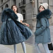 冬季新款羽絨棉服女韓版羊羔毛內膽派克服短款收腰顯瘦加厚棉外套